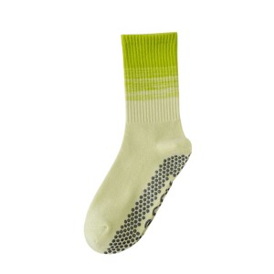 Anna-Kaci 2 Pairs Gradient Ribbed Crew Socks with Non-Slip Grip Bottom for Indoor or Studio Use - 1 of 2