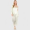 Anna-Kaci Lounge Women's Satin Pajama Set with Ruffled Cuffs and Button-Up Top - 2 of 4