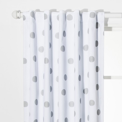 polka dot curtains black and white