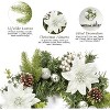 coucheta Christmas Wreaths for Front Door, 16'' Artificial Wreath Pre Lit Xmas Hanging Party Ornament Outdoor Indoor Door, for Window, Wall - 3 of 4