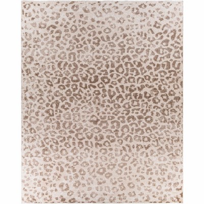 Hauteloom Tan Bonhill Leopard Print Area Rug