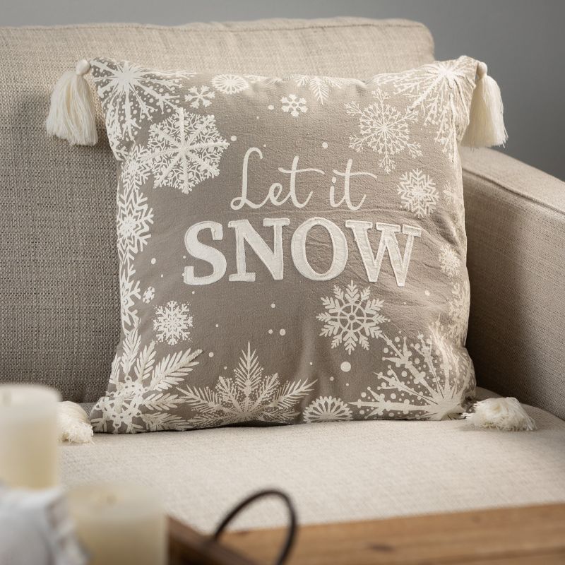 Sullivans Let It Snow Accent Decorative Pillow White 21"H, 3 of 4