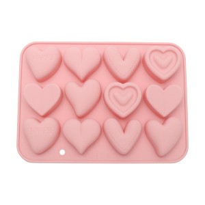 Unique Bargains Chocolate Mould 12-Cavity Heart Shape Candy Mould 6 Style Variations Hand Wash 7.56"x5.47"x0.75" 1 Pc - 1 of 4