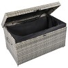 200 Gallon Rattan Deck Box With Wheels,All-Weather Outdoor Large Patio Storage Box,Outdoor Furniture -Maison Boucle - 4 of 4