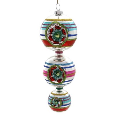 Shiny Brite 7.0" Cc Three Tiered Ball Drop Ornament Reflector  -  Ornament Sets