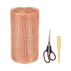 Unique Bargains Copper Mesh Rustproof Flexible Durable Copper Wool W Precision Scissor and Wood Stick 1 Set - 1 of 4