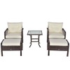 Outsunny 5-Piece Wicker Patio Armchair Set with Ottoman, Outdoor PE Rattan Furniture Set with Comfortable Zippered Cushions & Weather-Fighting Build - 4 of 4