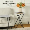 FurnitureR Folding TV Tray Tables, Foldable Side Table Dinner Trays, Marble Print Finish Snack Tables for Bed Couch Sofa, Space Saving, 2PCS, White - 4 of 4