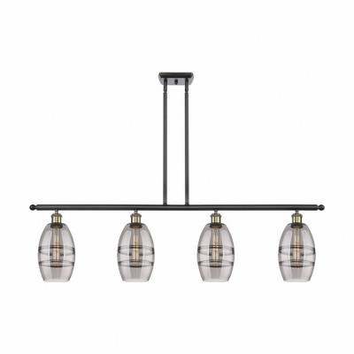 Vaz - 4 Light Stem Hung Island In Industrial Style-8.63 Inches Tall and 48 Inches Wide