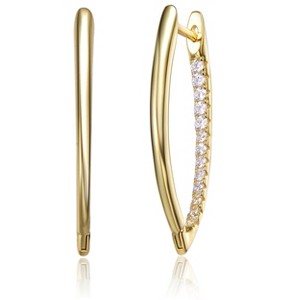 Guili Sterling Silver Inside-Out Marquise Hoop Earrings with Colored Cubic Zirconia – A Chic and Elegant Jewelry Accent for a Radiant Look - 1 of 3