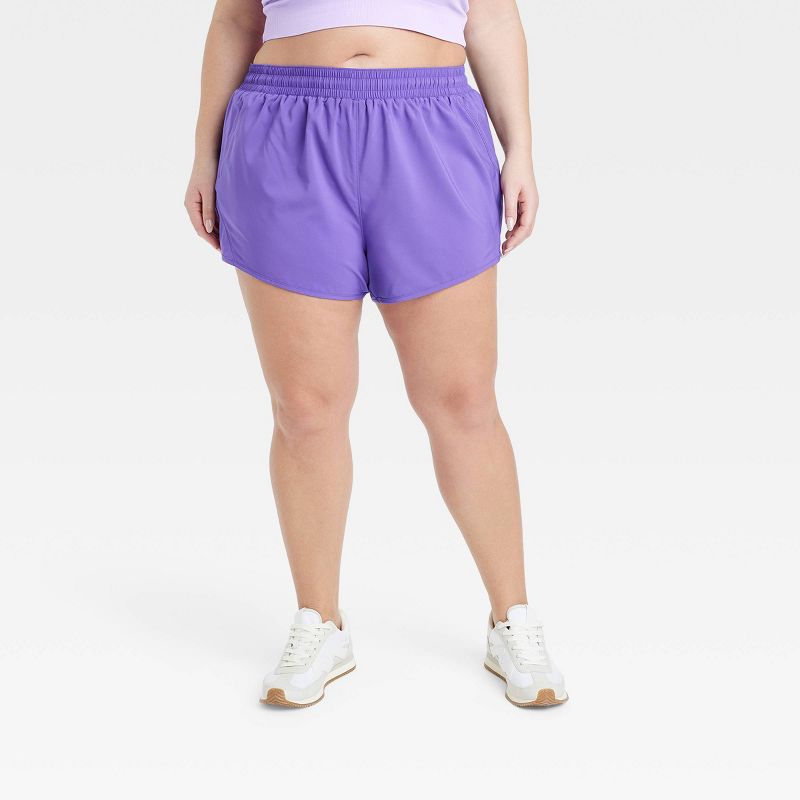 Women's Woven Mid-Rise Run Shorts 3" - All In Motion™, 1 of 5