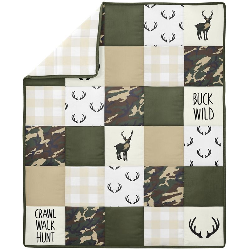 Sweet Jojo Designs Boy Baby Crib Bedding Set - Woodland Camo Green, Beige and Black 4pc, 4 of 8