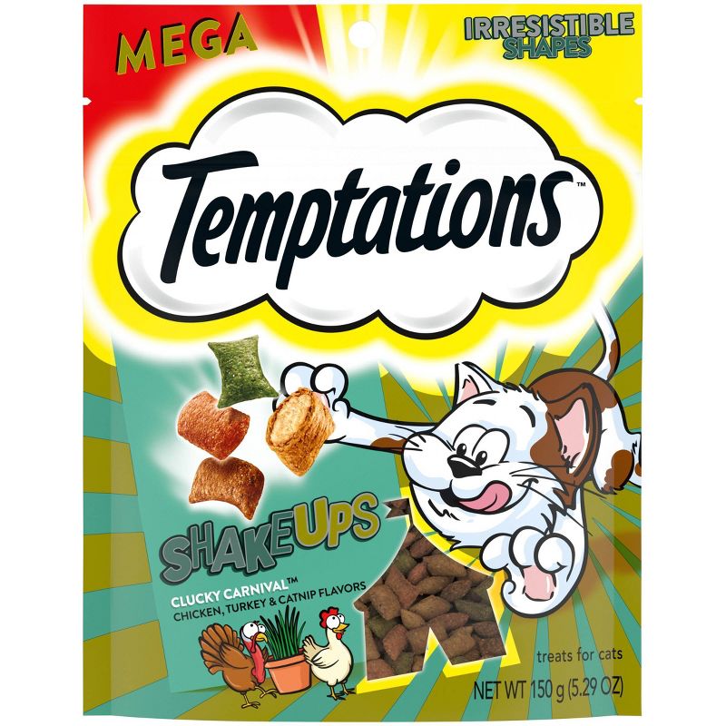 Temptations ShakeUps Clucky Carnival Chicken, Turkey, and Catnip Flavor Adult Cat Treats -  5.29oz, 1 of 14