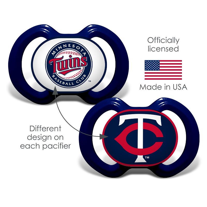 BabyFanatic Officially Licensed Pacifier 2-Pack - MLB Minnesota Twins, 5 of 6
