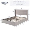 Allewie Lift Up Storage Bed, Button Tufted Headboard with Wingback, No Box Spring Needed, Hydraulic Storage - 2 of 4