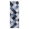Machine Washable Plaid Checkered Design Non-Slip Rubberback Runner Rug Modern Abstract Geometric Print Carpet - 2 of 4