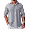 COOFANDY Men's Long Sleeve Button Down Casual Untucked Regular-Fit Oxford Dress Shirts Black L - 2 of 4