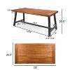 GDFStudio Bowman Outdoor Modern Industrial Acacia Wood 71" W Dining Table with Metal Legs - image 3 of 4