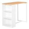HOMCOM Bar Table with 3-Tier Storage Shelf, Pub Desk, Metal Frame, and Thick Tabletop for Kitchen, White - 4 of 4