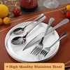 63-Piece Flatware Set for 12, Stainless Steel Retro Silverware with Vintage Baroque Design, Mirror Finish & Dishwasher Safe - 4 of 4