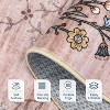 Large Living Room Rug Washable Modern Floral Accent Carpet with Non-Slip Backing, Ultra-Soft Low Pile Floor Cover for Dining Room - 4 of 4