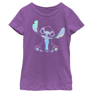 Girl's Lilo & Stitch Colorful Stitch T-Shirt - 1 of 4