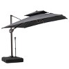 Crestlive Products 9'X11' Double Top Cantilever Umbrella Outdoor 360° Rotation 6 Heights Adjustable Offset Umbrella with Metal Pole and Base - 2 of 4