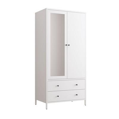 NicBex 67.00"H Armoire Wardrobe Closet Storage Cabinet with Mirror Door & Shelves & Drawers for Bedroom