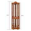 Wooakway 70"H Oak Display Cabinet with Lights Adjustable Shelves Mirrored Back - 4 of 4
