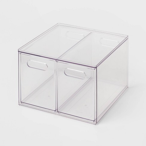 Small Two-Compartment All-Purpose Bin Single - 1 plastic bin Just Baskets,  Trays, Bins Furniture All Categories