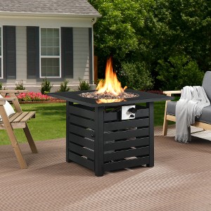 Fire Pit Table, 32-inch Square 50,000 BTU Auto-Ignition Propane Gas Firepit with Waterproof Cover - 1 of 1