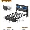 Furnulem Full Bed Frame with Storage Drawers Upholstered Headboard with Storage Shelf LED Lights and Charging Station Metal Platform Bed Frame - 4 of 4