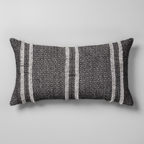Diamond Jacquard Oversize Lumbar Throw Pillow Gray Opalhouse