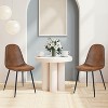 FurnitureR Dining Chairs Set of 4 with Metal Legs, Suede Fabric Comfortable Side Seating Mid-Back Amrless for Kitchen, Restarant, Living Room, Brown - 3 of 4