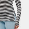 Knit & Lounge Women’s Striped Long Sleeve Knit Top Scoop Neck Side Slit Hem Fitted Everyday Pullover - 3 of 4