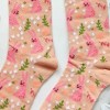 Pink Bunny Rabbit Pattern Socks (Women's Sizes Adult Medium) from the Sock Panda - 3 of 3