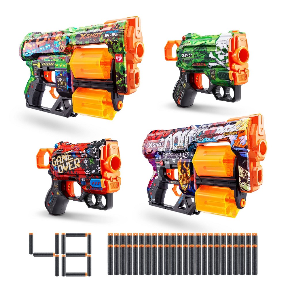 X-Shot SKINS Double Dread Double Menace Dart Blaster Combo Pack by ZURU