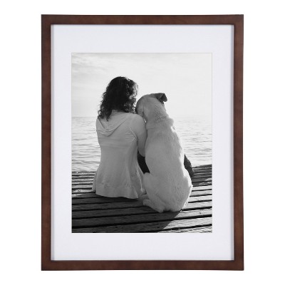 Walnut Brown Classic Wood Wall Frame Set 15x19"