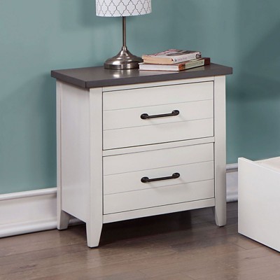 NicBex Nightstand with 2 Drawers,Side Table with Handles and Wood Frame,Modern Bedside Table for Bedroom,Living Room