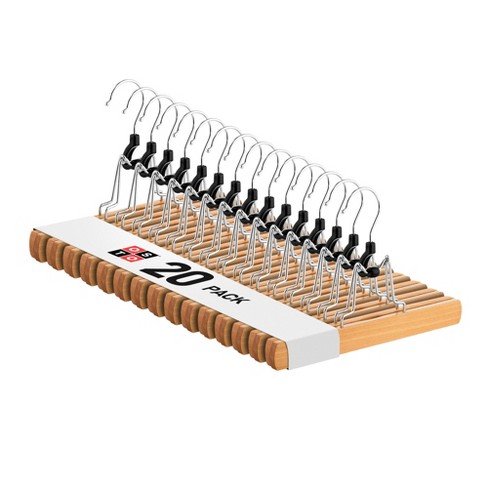 Osto 20 Pack Metal Skirt/pant Hangers With 2 Adjustable Clips With Rubber  Tips. Versatile, Stackable ,cascading And Space-saving : Target