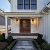 C Cattleya Matte Black Outdoor Hardwired Wall Lantern Sconce with Clear Tempered Glass Shade - 3 of 4