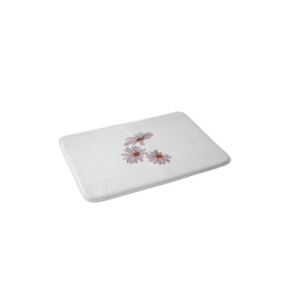 The Colour Study Daisy Illustration Bud Bath Mat Pink - Deny Designs