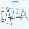 Ruvalino Playground Swings 5 in 1 Toddler Swing Set with Monkey Bar and Climbing Ladder for Backyard, Blue, 177.16"*69.1"*74.1" - 3 of 4