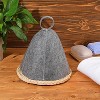 Felt Sauna Hot Spring Bath Hat Absorbent Hair Drying Cap(Grey) - 2 of 4