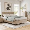 HOMES: Inside + Out Neovesi Platform Wood Bed Boho with 2 Foot Drawers Oak - 2 of 4