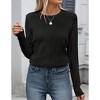 Clearlove Womens Tops Dressy Casual Long Sleeve Crewneck Basic T Shirts Loose Blouses - 4 of 4