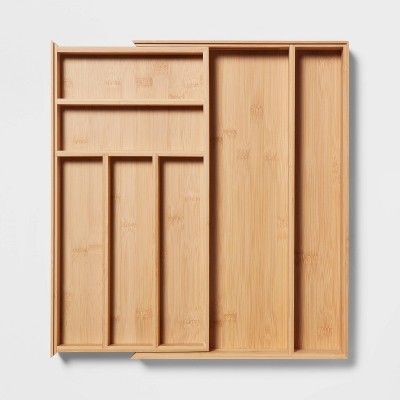 Natural 7 Compartment Drawer Organizer