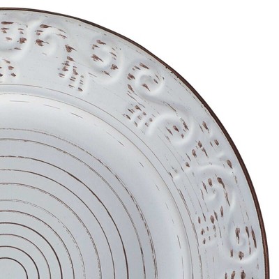 Pfaltzgraff Trellis White Ceramic 12-Piece Dinnerware Set