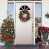 Northlight Decorated Red Poinsettia and Rose Artificial Christmas Wreath, 24-inch, Unlit - 2 of 4