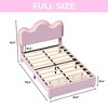 Twin Size Boucle Princess Bed Frame for Kids/Girls -Upholstered with Flower Headboard, LED Platform Bed with Storage Drawers, Solid Wood Slats Support - 3 of 4